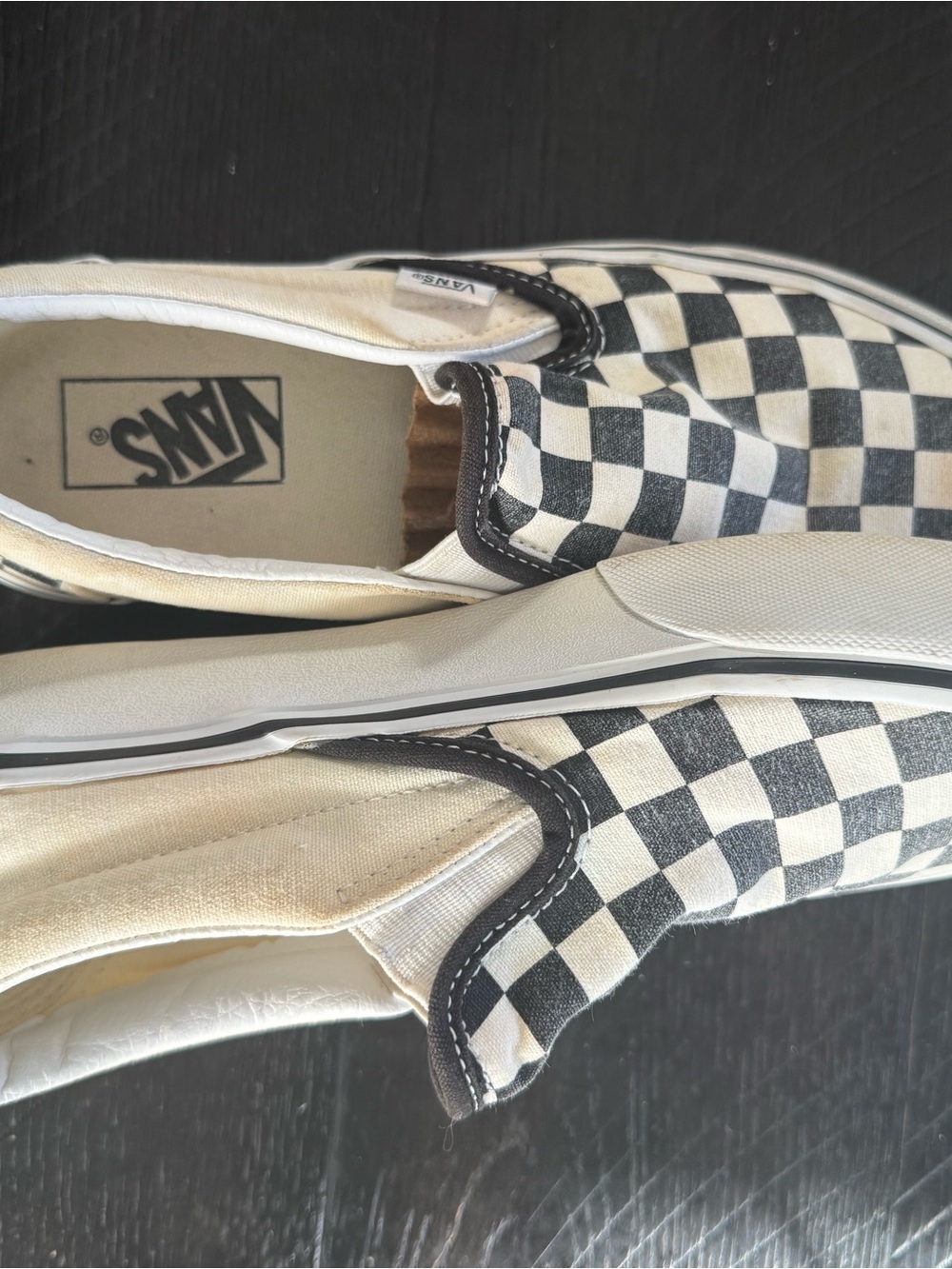 Vans platform Checkerboard Slip-On Loafers — Black & White - Picture 4 of 11